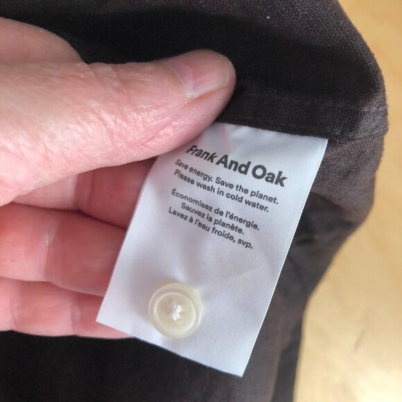 Frank and Oak Hemp Blend Short Sleeve Camp Shirt - Organic Cotton Pockets NEW - Picture 8 of 9